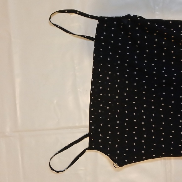 WITCHCRAFT! A size M body con ragged hem dress by JS, black w/white polka dots. - Picture 12 of 14